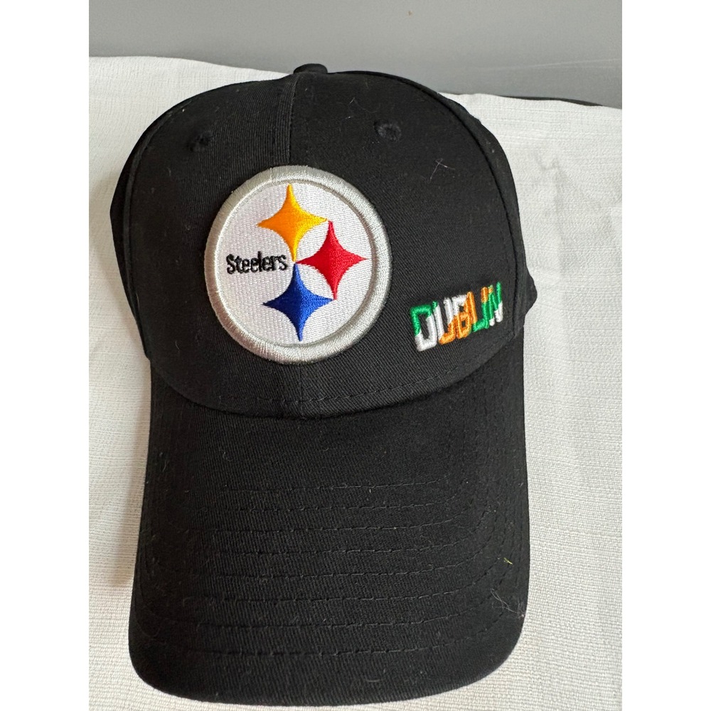 Pittsburgh Steelers New Era 9FORTY Hat NFL 2025 Dublin Game Black Adjustable Cap